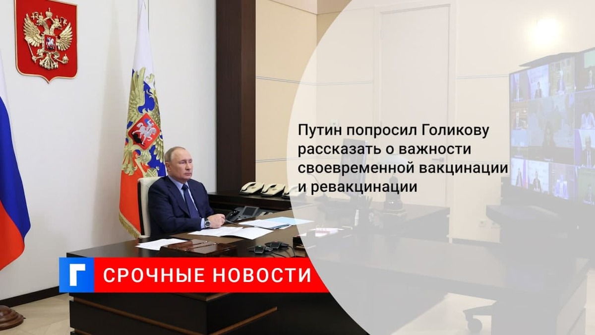 Путин попросил Голикову рассказать о важности своевременной вакцинации и ревакцинации
