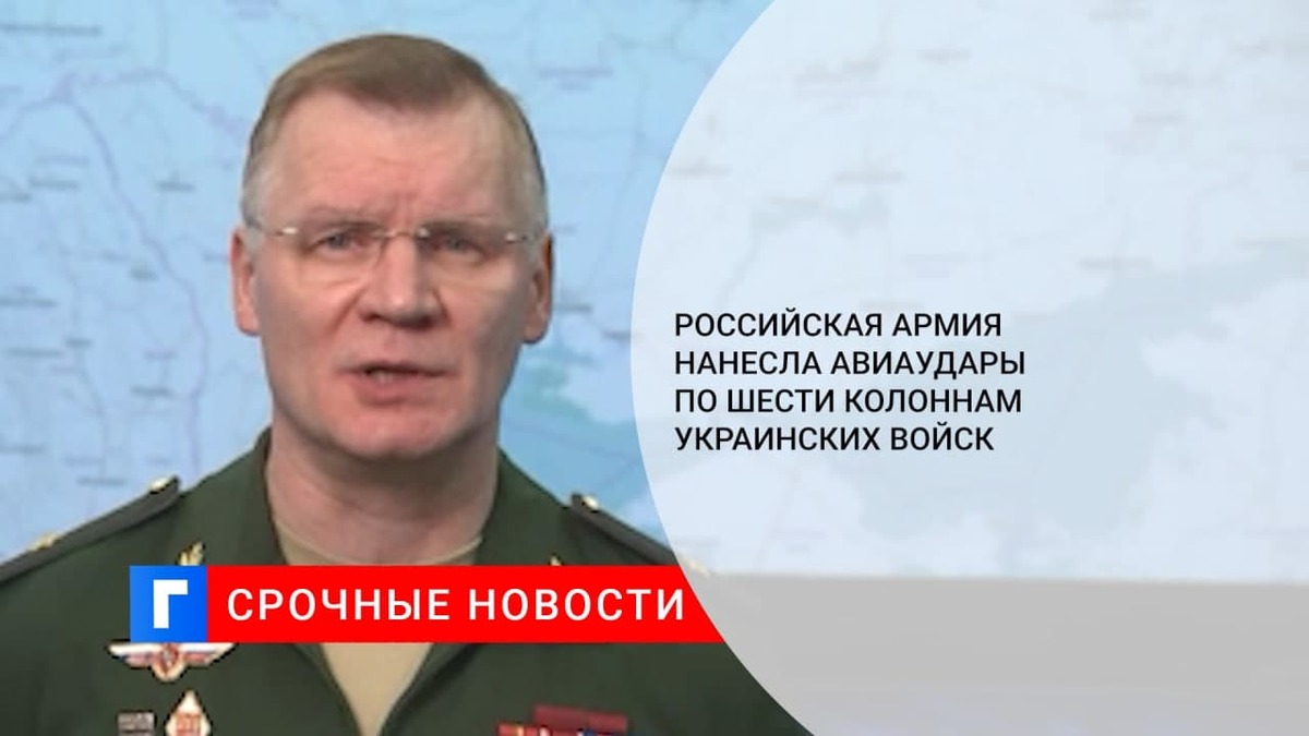 Минобороны заявило об авиаударах по шести колоннам украинских войск