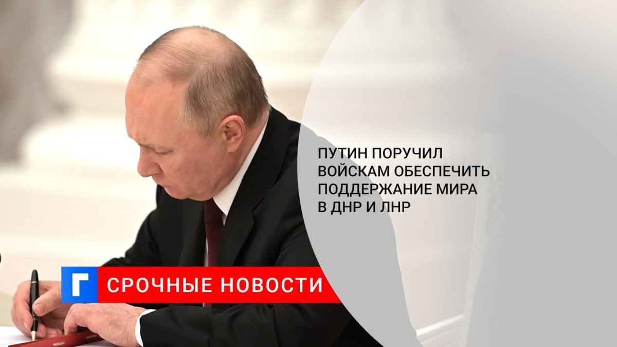 Путин поручил Минобороны России обеспечить поддержание мира в ЛНР и ДНР