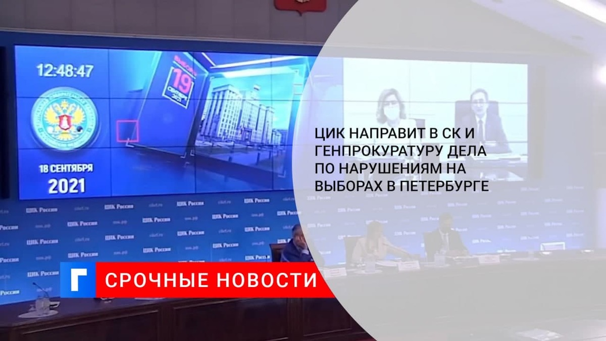 ЦИК уведомит СК о конфликте интересов вице-губернатора Петербурга Бельского на выборах