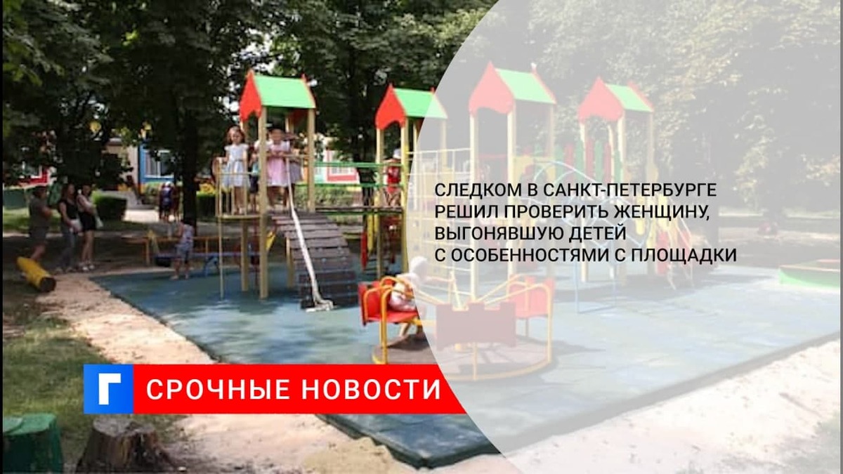 СК в Санкт-Петербурге решил проверить женщину, выгонявшую детей с особенностями с площадки