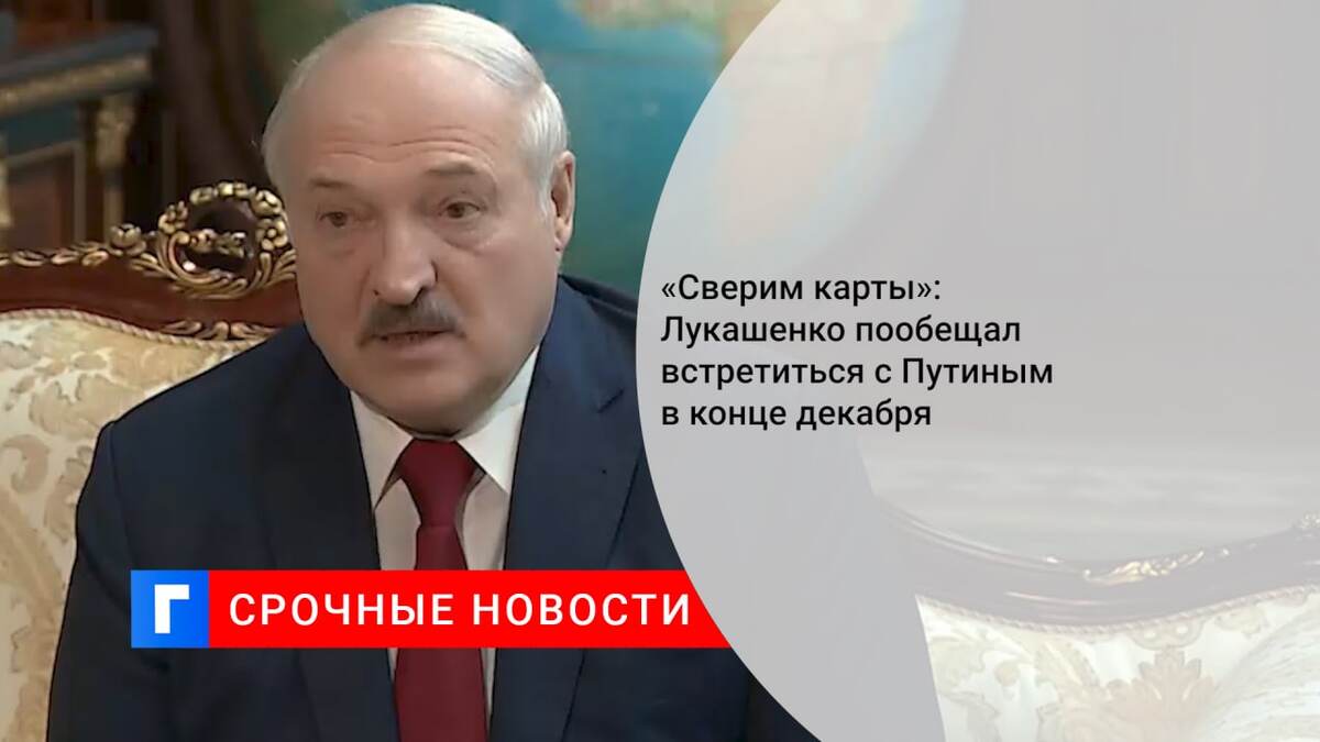«Сверим карты»: Лукашенко пообещал встретиться с Путиным в конце декабря