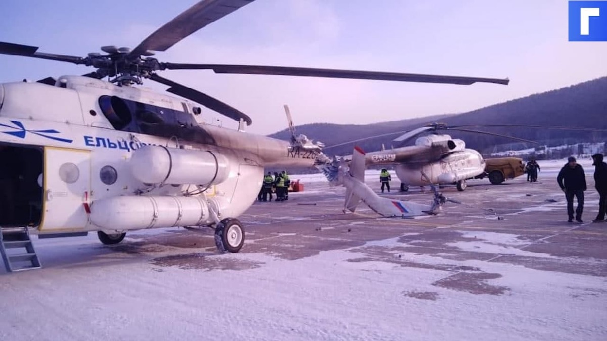 Ми-8 в Красноярском крае задел три здания и другой вертолет