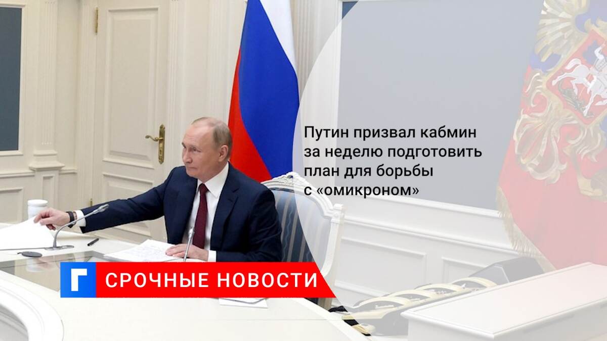 Путин призвал кабмин за неделю подготовить план для борьбы с «омикроном»