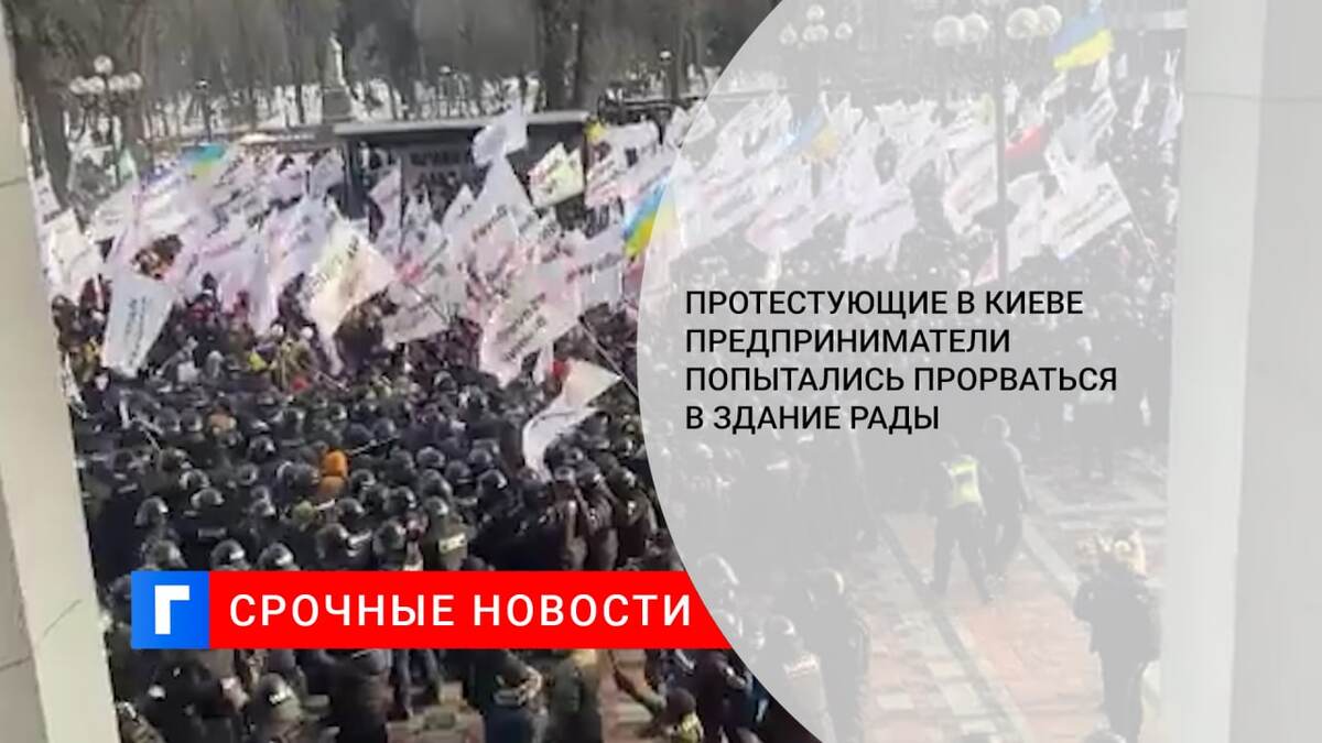Протестующие в Киеве предприниматели попытались прорваться в здание Рады