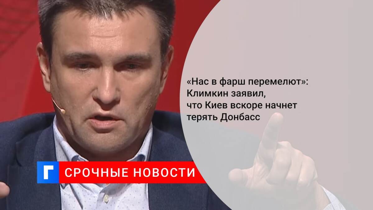 «Нас в фарш перемелют»: Климкин заявил, что Киев вскоре начнет терять Донбасс