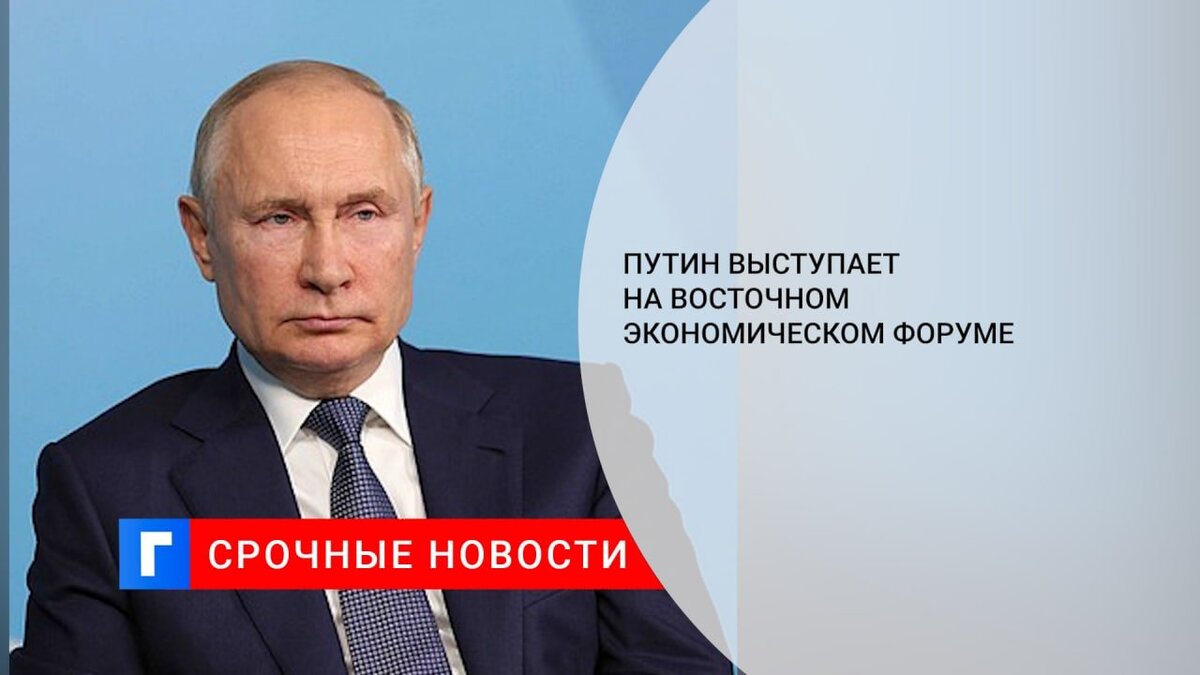 Путин выступает на Восточном экономическом форуме