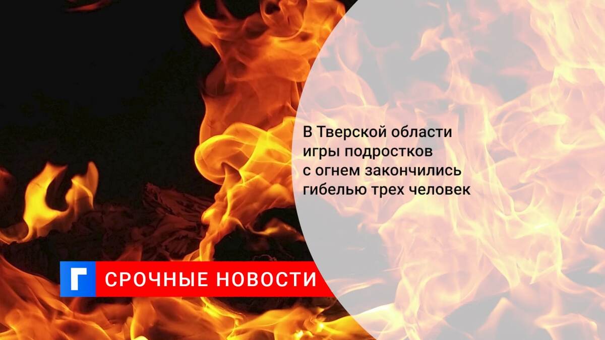 В Тверской области игры подростков с огнем закончились гибелью трех человек