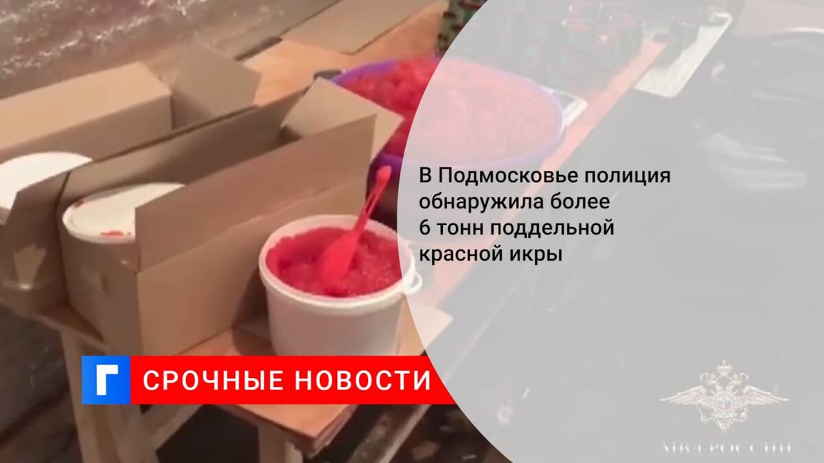 В Подмосковье полиция обнаружила более 6 тонн поддельной красной икры