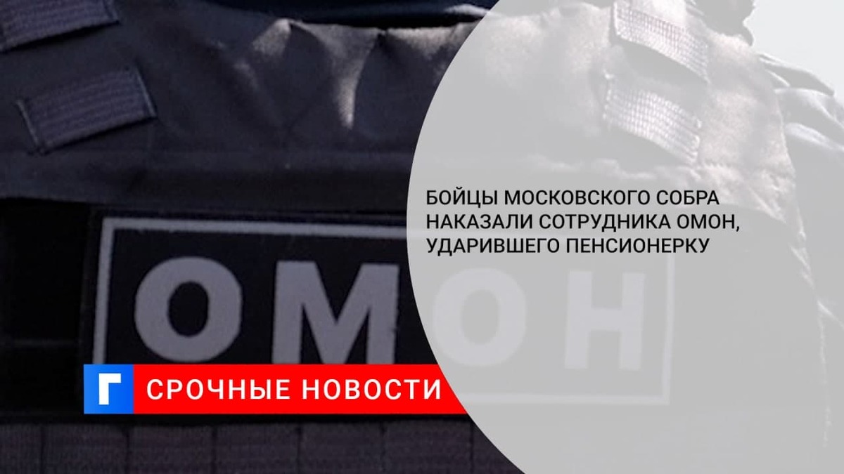 Baza: бойцы московского СОБРа наказали сотрудника ОМОН, который ударил пенсионерку