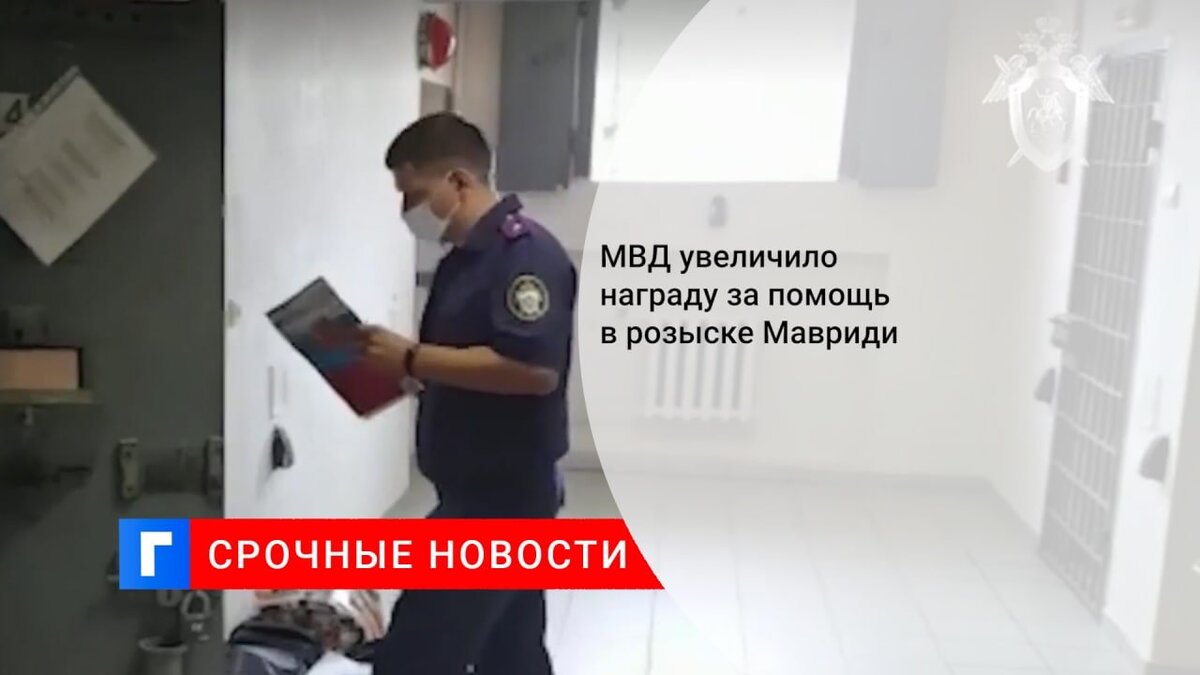 МВД увеличило награду за помощь в розыске Мавриди МВД увеличило награду за помощь в розыске Мавриди