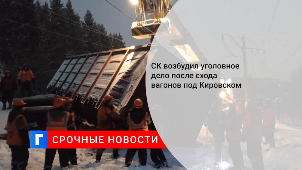 СК возбудил уголовное дело после схода вагонов под Кировском