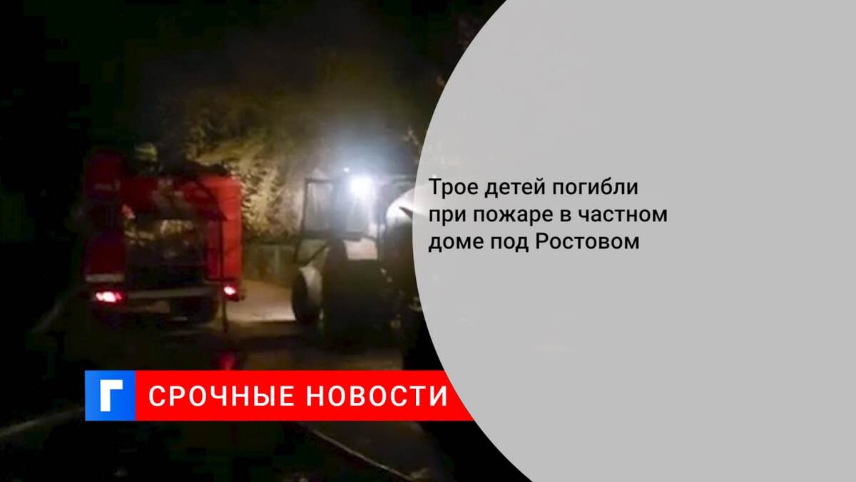 Трое детей погибли при пожаре в частном доме под Ростовом
