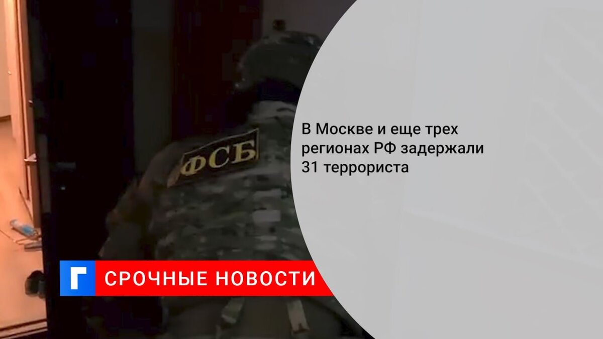 В Москве и еще трех регионах РФ задержали 31 террориста