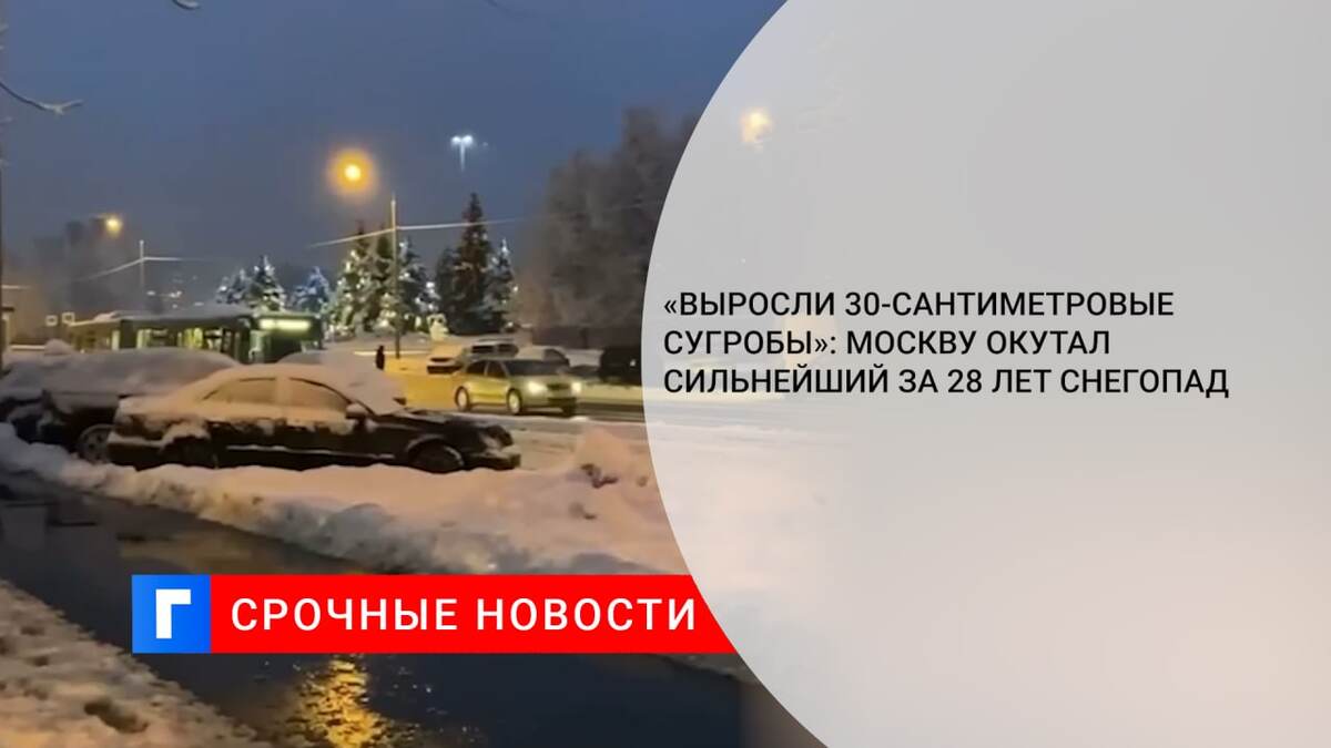 «Выросли 30-сантиметровые сугробы»: Москву окутал сильнейший за 28 лет снегопад