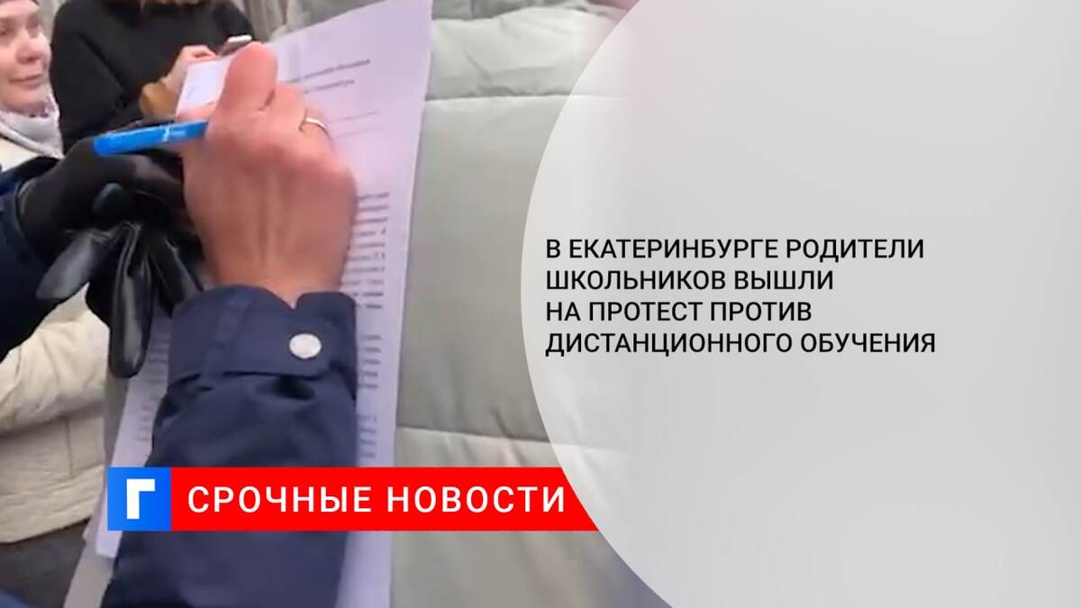 В Екатеринбурге родители школьников вышли на протест против дистанционного обучения