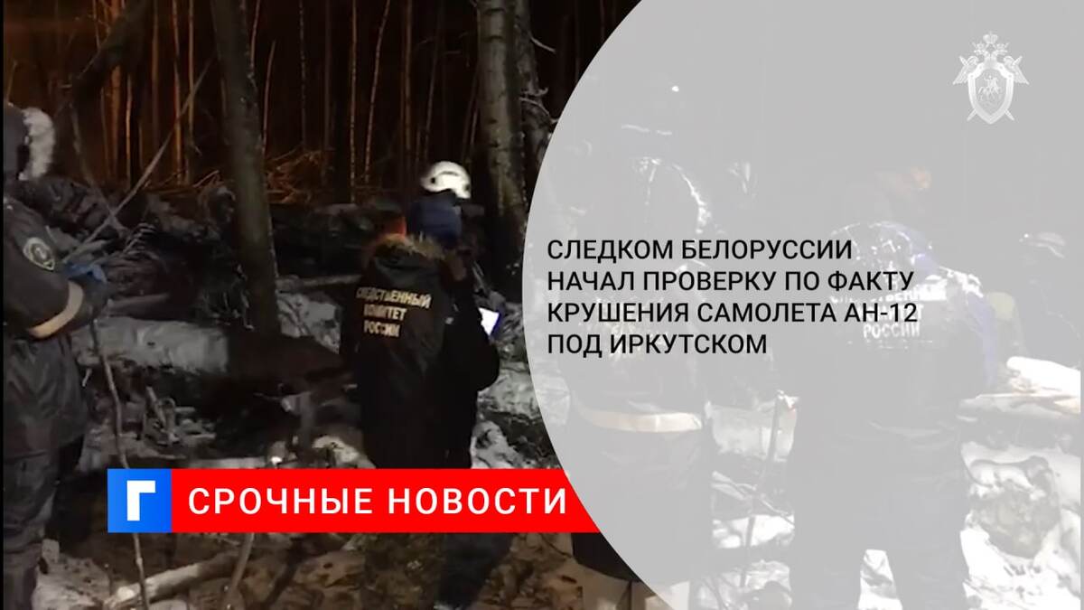 Следком Белоруссии начал проверку по факту крушения самолета Ан-12 под Иркутском