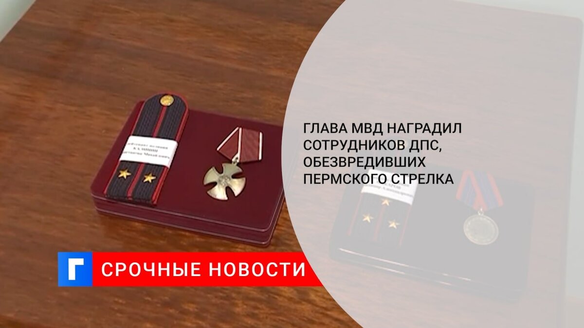 Глава МВД наградил сотрудников ДПС, обезвредивших пермского стрелка