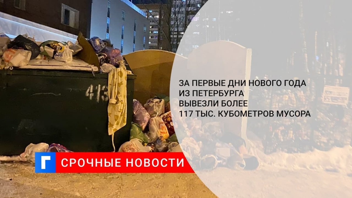 Более 117 тыс. кубометров мусора вывезли из Петербурга за трое суток