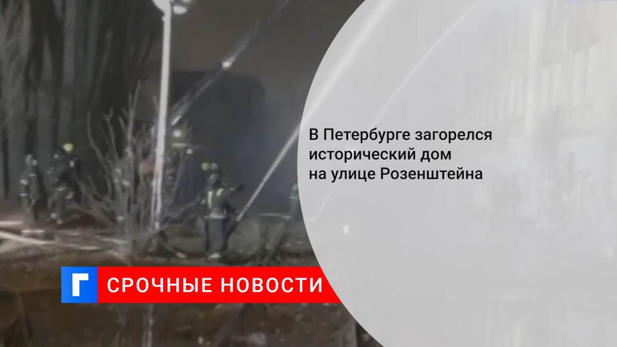В Петербурге загорелся исторический дом на улице Розенштейна