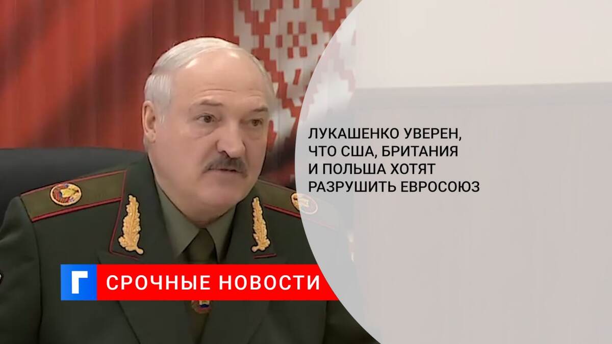 Лукашенко уверен, что США, Британия и Польша хотят разрушить Евросоюз