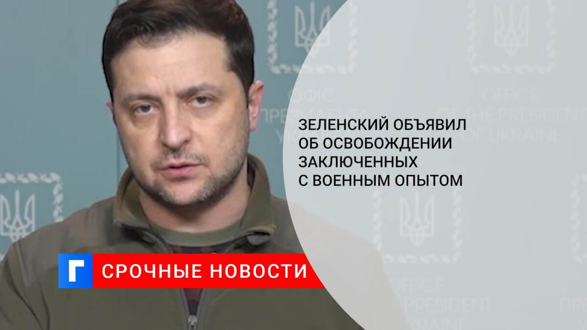 Зеленский объявил об освобождении заключенных с военным опытом