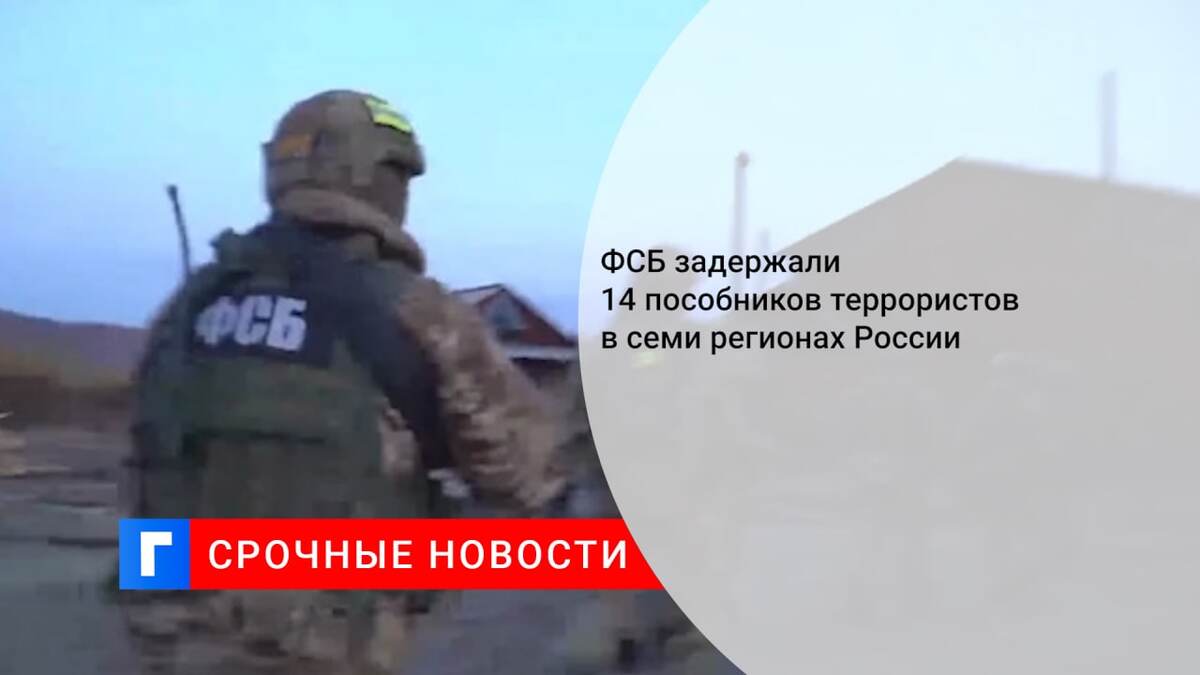 ФСБ задержали 14 пособников террористов в семи регионах России