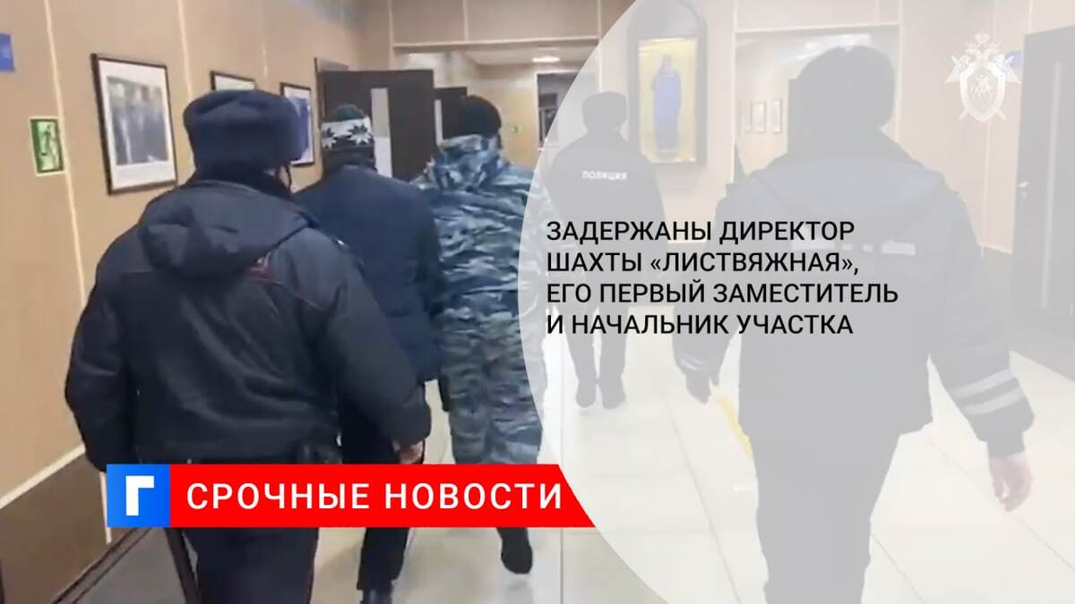 Задержаны директор шахты «Листвяжная», его первый заместитель и начальник участка