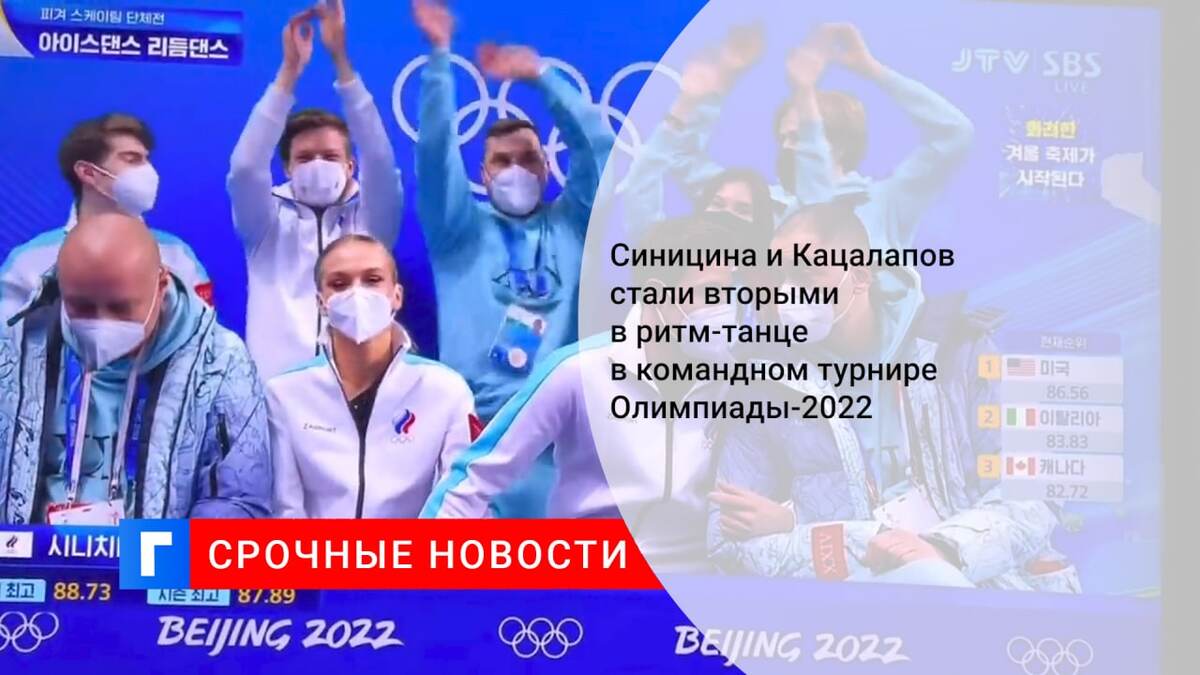 Синицина и Кацалапов стали вторыми в ритм-танце в командном турнире Олимпиады-2022