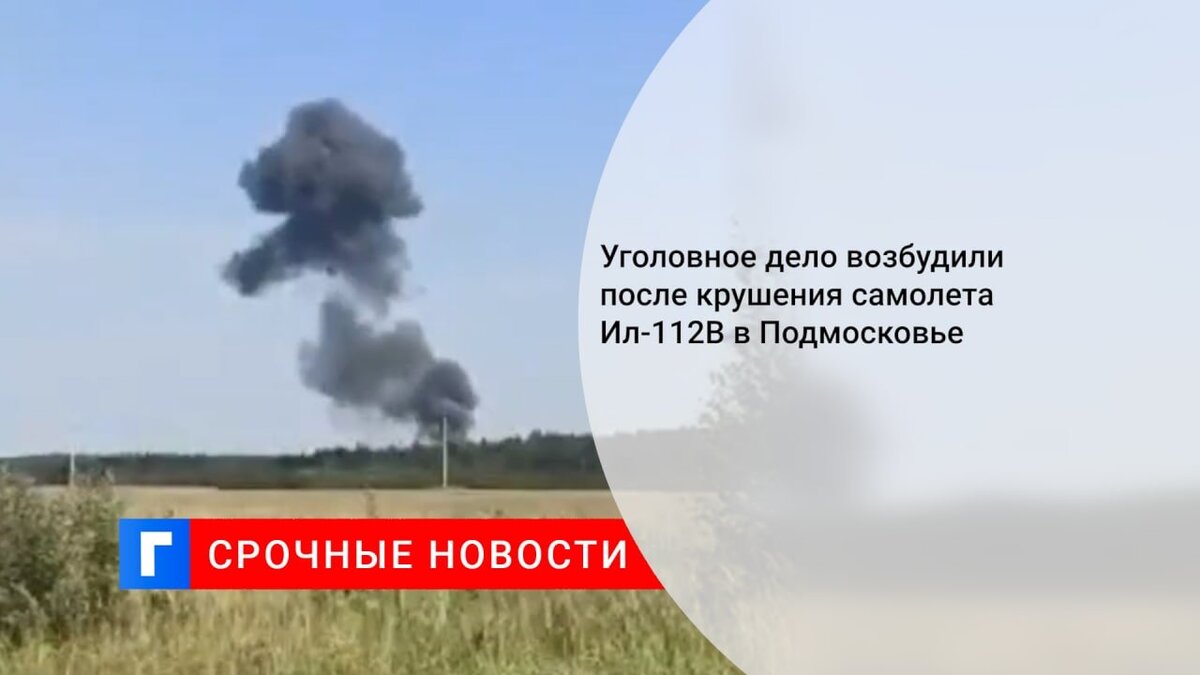 Уголовное дело возбудили после крушения самолета Ил-112В в Подмосковье