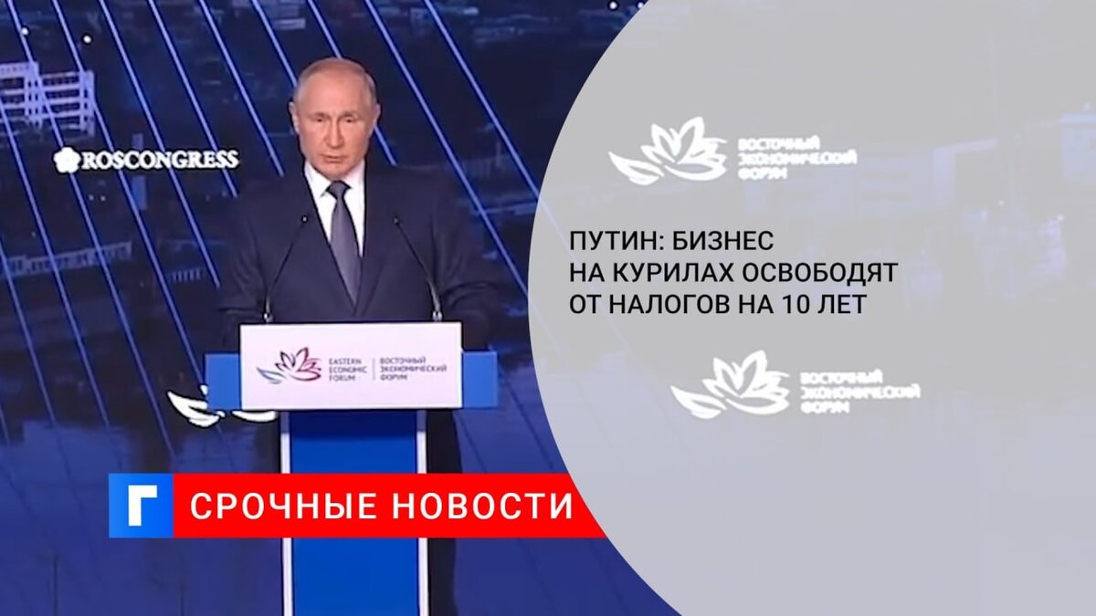 Путин: бизнес на Курилах освободят от налогов на 10 лет