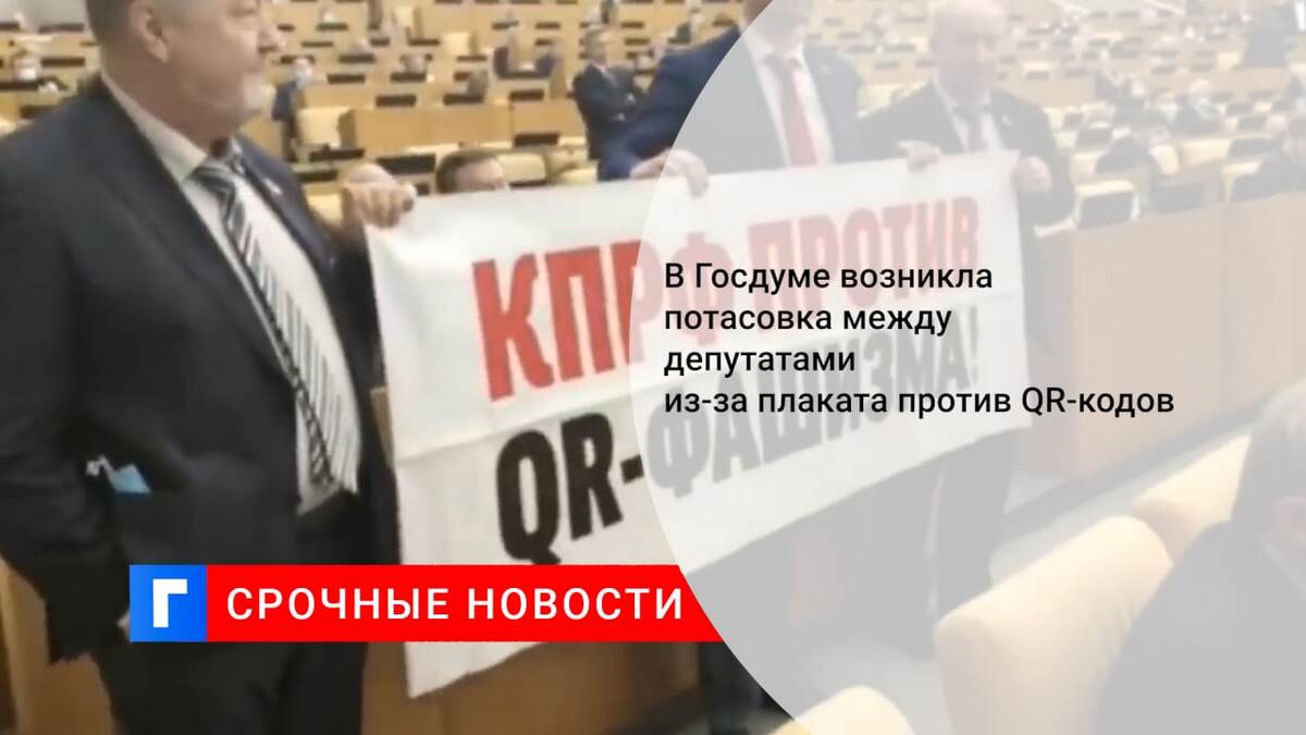 В Госдуме возникла потасовка между депутатами из-за плаката против QR-кодов