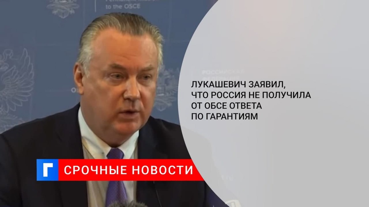 Постпред Лукашевич: Россия не получила от ОБСЕ адекватного ответа по гарантиям
