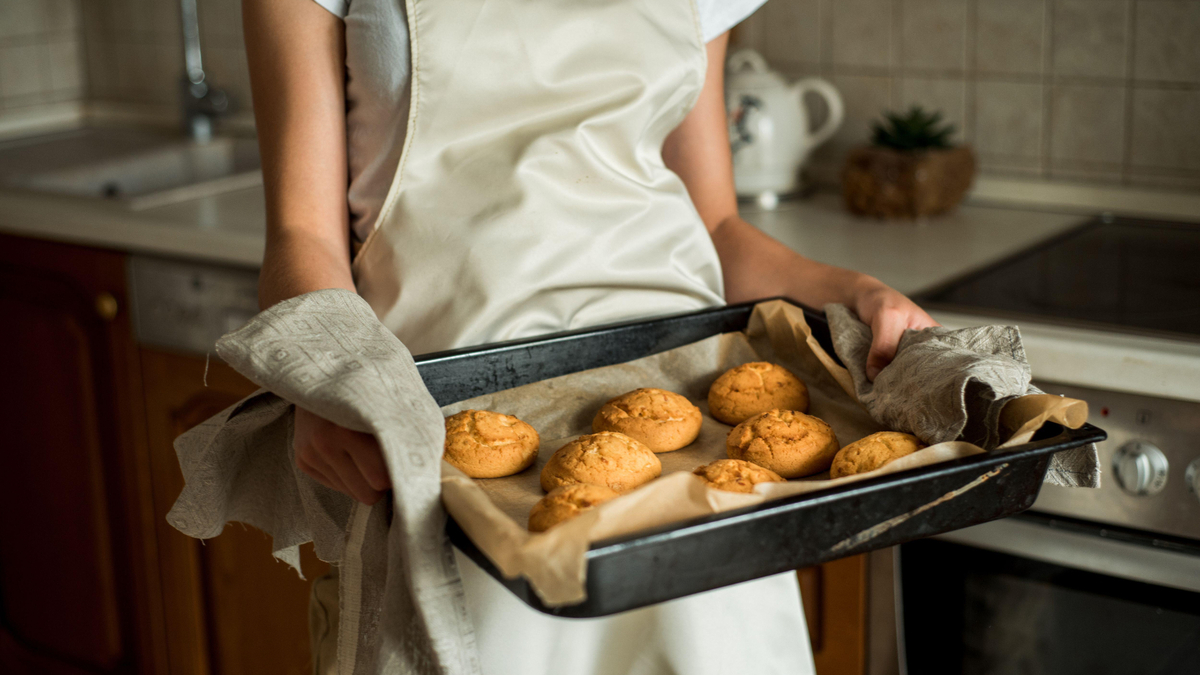 Baking homemade cookies