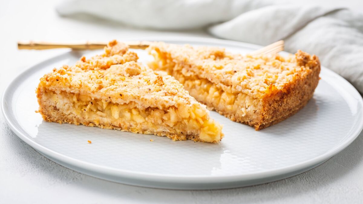 Насыпной пирог с яблоками