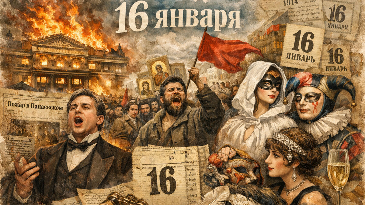 Пламя театра, забастовки и собачья карусель: что произошло 16 января в истории Петербурга