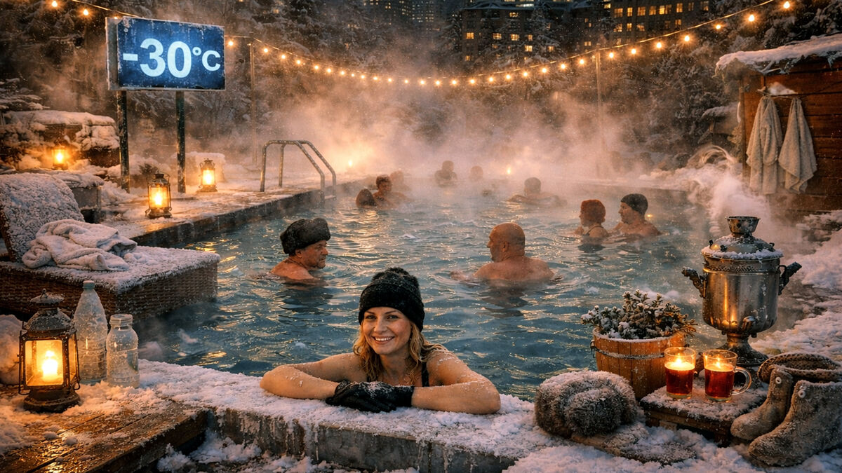 Зимние забавы: как совместить каток и плавание в +30°C в Петербурге