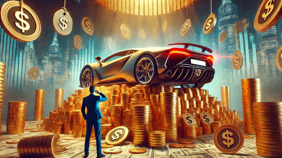 Автомобиль на монетах