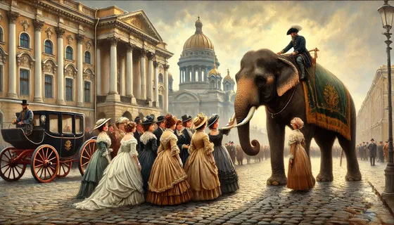 Женщины, слон, Петербург