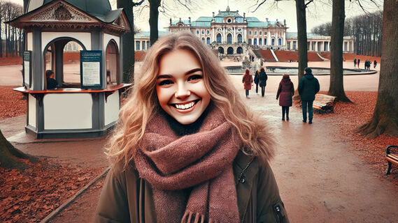 Довольная девушка