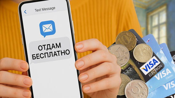 Женщина, телефон, сообщение, карты, деньги