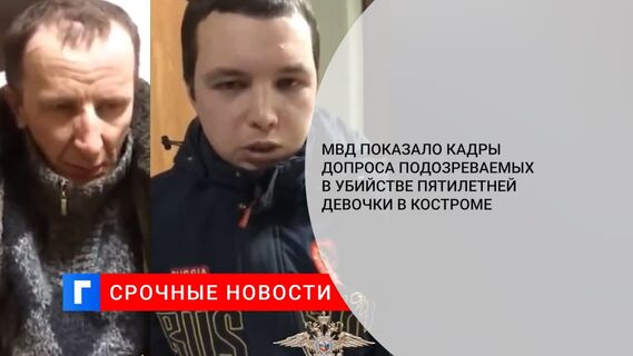 МВД России опубликовало видео допроса мужчин, подозреваемых в убийстве девочки в Костроме