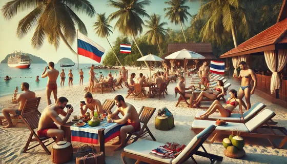 Русские туристы в Таиланде, арт
