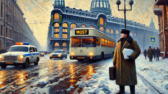 Чиновник, город, автобус, автомобили