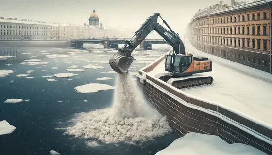 Снег в Петербурге приходится плавить круглые сутки: почему просто не сбрасывают его в Неву