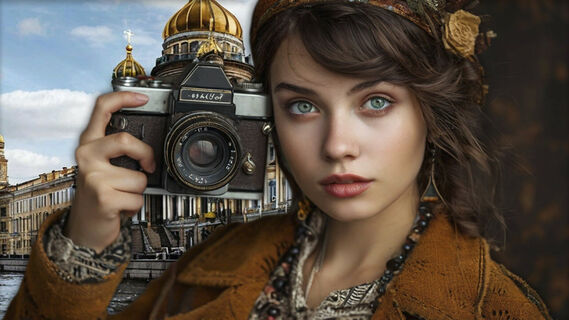 Девушка с фотоаппратом