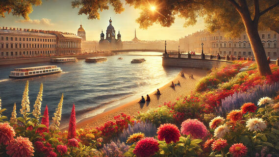 Город, река, пляж