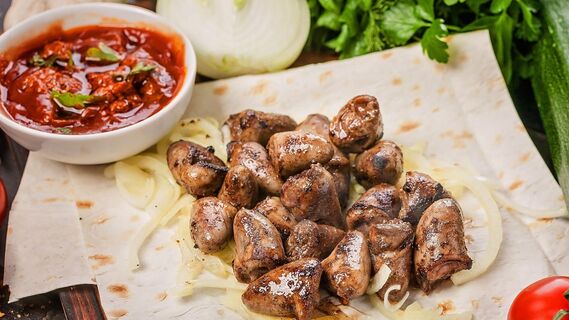 Закуска из куриных сердечек