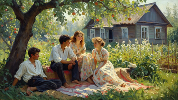 Люди на даче