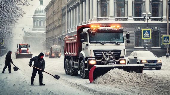 За выходные с улиц Петербурга вывезли 35 тонн снега: куда деваются сугробы после уборки